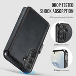 Custodia per telefono AutSpace A15 con chiusura magnetica retrò in pelle vegana, For Samsung Galaxy S26+ 5G, For Samsung Galaxy S26 Ultra 5G, For Samsung Galaxy S26 5G, For Samsung Galaxy S25 Edge 5G