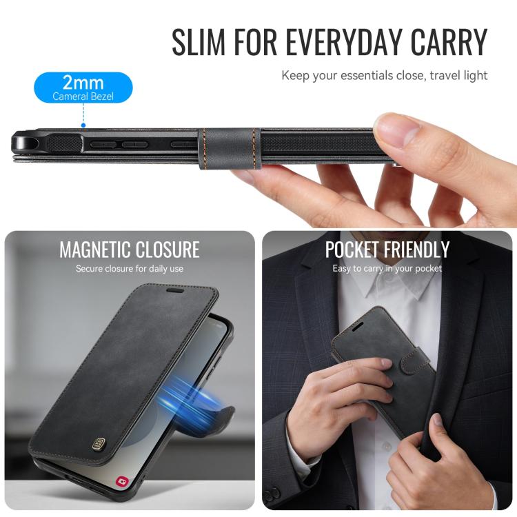 Custodia per telefono AutSpace A15 con chiusura magnetica retrò in pelle vegana, For Samsung Galaxy S25 / S24 5G, For Samsung Galaxy S25+ / S24+ 5G, For Samsung Galaxy S25 Ultra 5G, For Samsung Galaxy S24 Ultra 5G