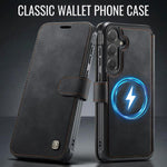 Custodia per telefono AutSpace A15 con chiusura magnetica retrò in pelle vegana, For Samsung Galaxy S25 / S24 5G, For Samsung Galaxy S25+ / S24+ 5G, For Samsung Galaxy S25 Ultra 5G, For Samsung Galaxy S24 Ultra 5G