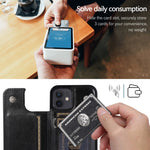 Custodia portafoglio in pelle PU e TPU per iPhone 12 e 12 Pro