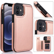 Custodia in pelle PU + TPU antiurto con slot per schede e supporto e cornice per foto e portafoglio, For iPhone 12 mini, For iPhone 12 / 12 Pro, For iPhone 12 Pro Max
