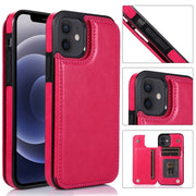 Custodia in pelle PU + TPU antiurto con slot per schede e supporto e cornice per foto e portafoglio, For iPhone 12 mini, For iPhone 12 / 12 Pro, For iPhone 12 Pro Max
