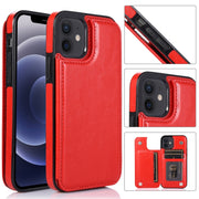 Custodia in pelle PU + TPU antiurto con slot per schede e supporto e cornice per foto e portafoglio, For iPhone 12 mini, For iPhone 12 / 12 Pro, For iPhone 12 Pro Max