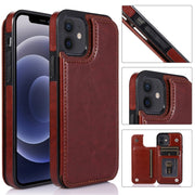 Custodia in pelle PU + TPU antiurto con slot per schede e supporto e cornice per foto e portafoglio, For iPhone 12 mini, For iPhone 12 / 12 Pro, For iPhone 12 Pro Max