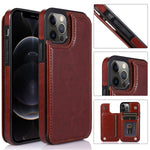 Custodia portafoglio in pelle PU e TPU per iPhone 12 e 12 Pro