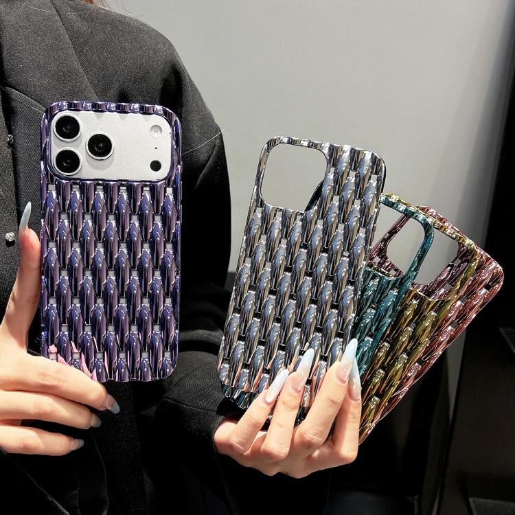 Custodia per telefono in TPU con texture attorcigliata galvanizzata e dissipazione del calore., For iPhone 17 Pro Max, For iPhone 17 Pro, For iPhone 17, For iPhone 16 Pro Max