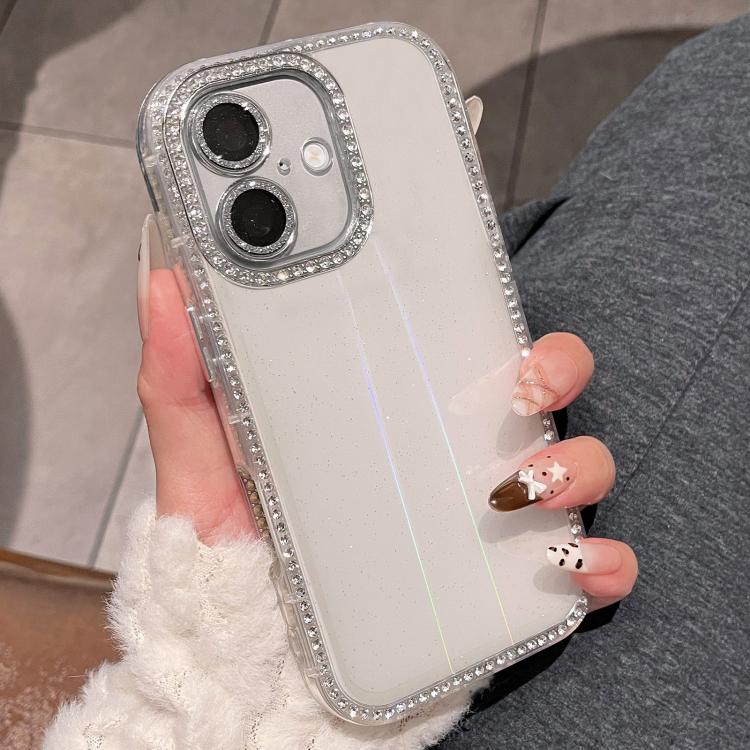Custodia per telefono IMD PC in TPU con glitter Diamond Aurora su entrambi i lati, For iPhone 16 Pro, For iPhone 16 Plus, For iPhone 16, For iPhone 15 Pro Max