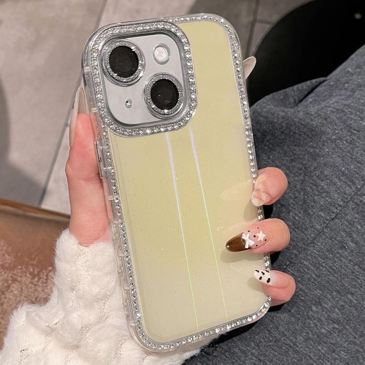Custodia per telefono IMD PC in TPU con glitter Diamond Aurora su entrambi i lati, For iPhone 15 Pro, For iPhone 15, For iPhone 14 / 13, For iPhone 14 Pro