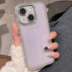 Custodia per telefono IMD PC in TPU con glitter Diamond Aurora su entrambi i lati, For iPhone 15 Pro, For iPhone 15, For iPhone 14 / 13, For iPhone 14 Pro