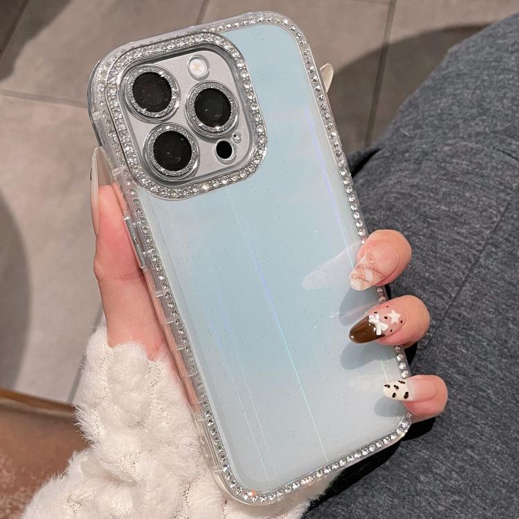 Custodia per telefono IMD PC in TPU con glitter Diamond Aurora su entrambi i lati, For iPhone 15 Pro, For iPhone 15, For iPhone 14 / 13, For iPhone 14 Pro