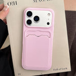 Custodia per telefono in TPU con scomparto per carte e texture litchi a tinta unita., For iPhone 17 Pro Max, For iPhone 17 Pro, For iPhone 17, For iPhone 16 Pro Max