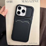 Custodia per telefono in TPU con scomparto per carte e texture litchi a tinta unita., For iPhone 12 Pro, For iPhone 11 Pro Max, For iPhone 11