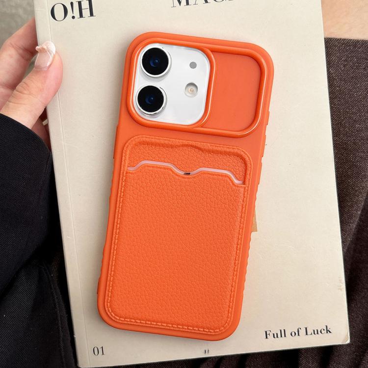 Custodia per telefono in TPU con scomparto per carte e texture litchi a tinta unita., For iPhone 12 Pro, For iPhone 11 Pro Max, For iPhone 11