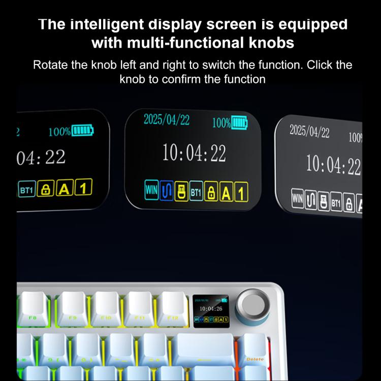AULA F75MAX 80 Keys Wired/2.4G/Bluetooth Three Model Customized RGB Mechanical Keyboard