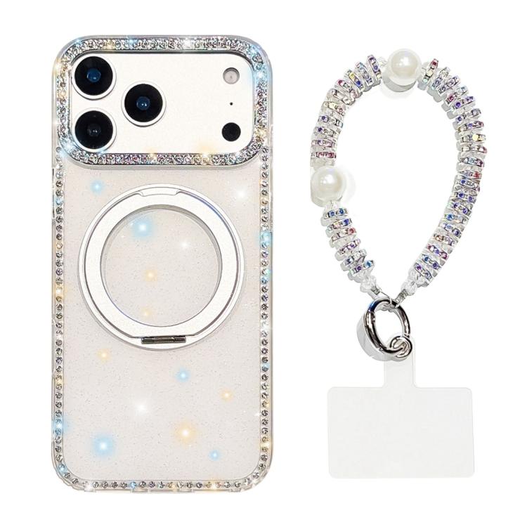 Custodia per telefono Diamond IMD con supporto magnetico in metallo e cinturino, rotazione a 360°., For iPhone 17e / 16e, For iPhone 17 Pro Max