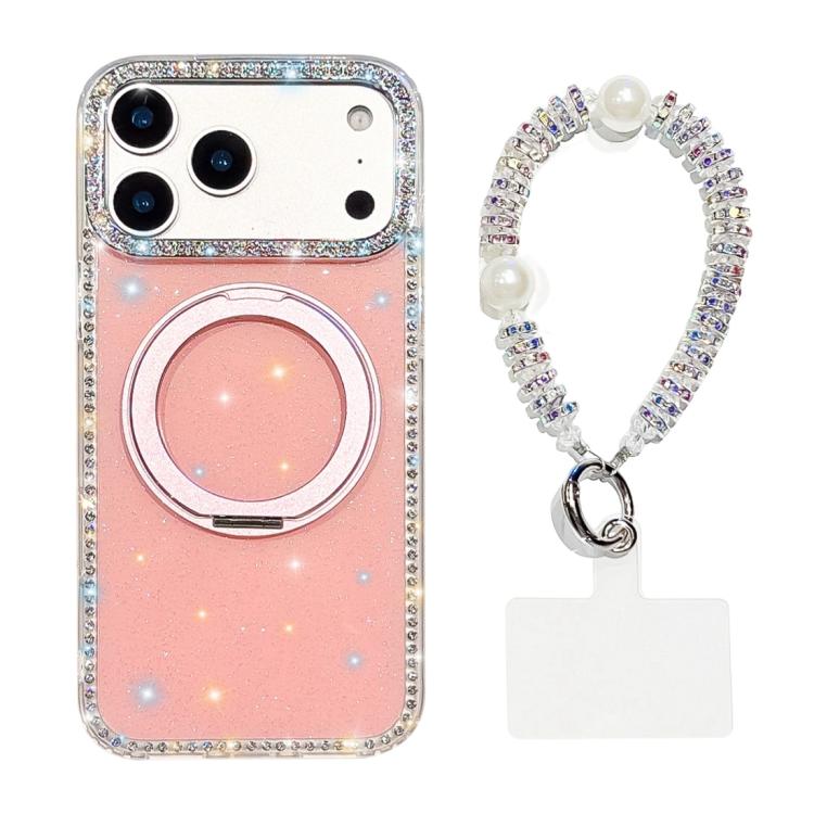 Custodia per telefono Diamond IMD con supporto magnetico in metallo e cinturino, rotazione a 360°., For iPhone 17e / 16e, For iPhone 17 Pro Max