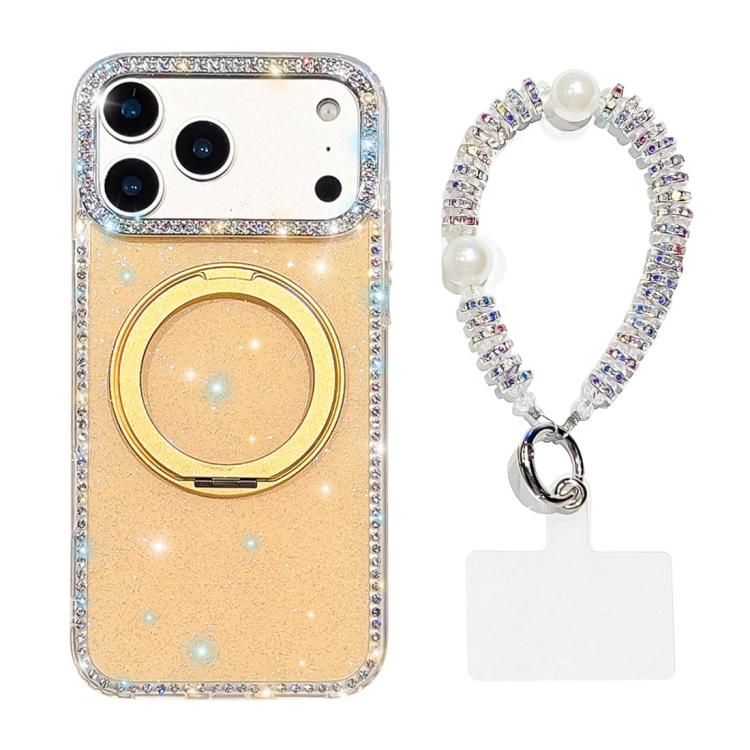 Custodia per telefono Diamond IMD con supporto magnetico in metallo e cinturino, rotazione a 360°., For iPhone 17 Pro, For iPhone 17