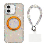 Custodia per telefono Diamond IMD con supporto magnetico in metallo e cinturino, rotazione a 360°., For iPhone 17 Pro, For iPhone 17