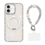 Custodia per telefono Diamond IMD con supporto magnetico in metallo e cinturino, rotazione a 360°., For iPhone 17 Pro, For iPhone 17