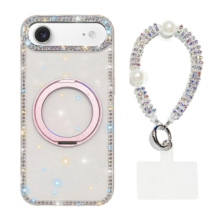 Custodia per telefono Diamond IMD con supporto magnetico in metallo e cinturino, rotazione a 360°., For iPhone Air, For iPhone 16 Pro Max