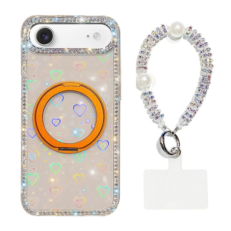Custodia per telefono Diamond IMD con supporto magnetico in metallo e cinturino, rotazione a 360°., For iPhone Air, For iPhone 16 Pro Max