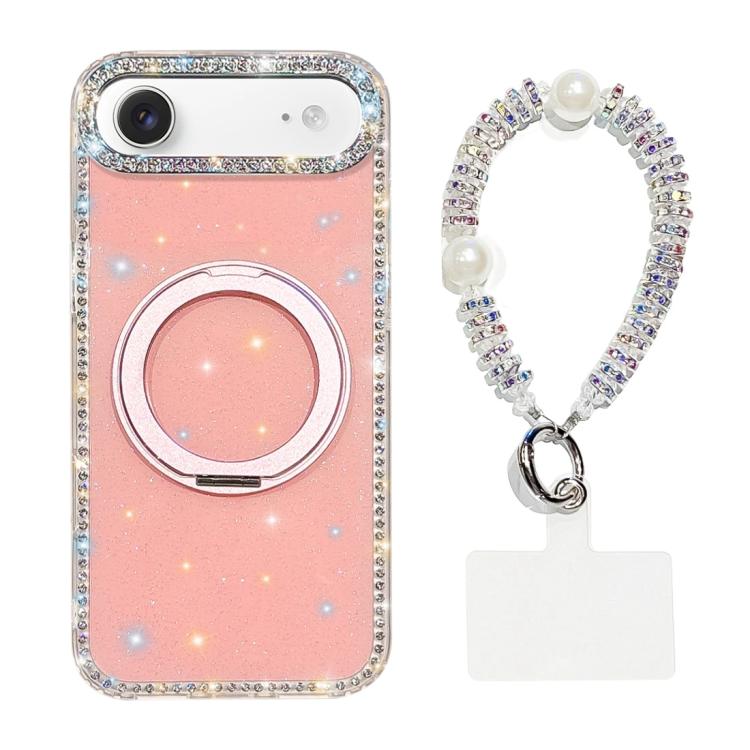 Custodia per telefono Diamond IMD con supporto magnetico in metallo e cinturino, rotazione a 360°., For iPhone Air, For iPhone 16 Pro Max
