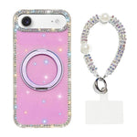 Custodia per telefono Diamond IMD con supporto magnetico in metallo e cinturino, rotazione a 360°., For iPhone Air, For iPhone 16 Pro Max