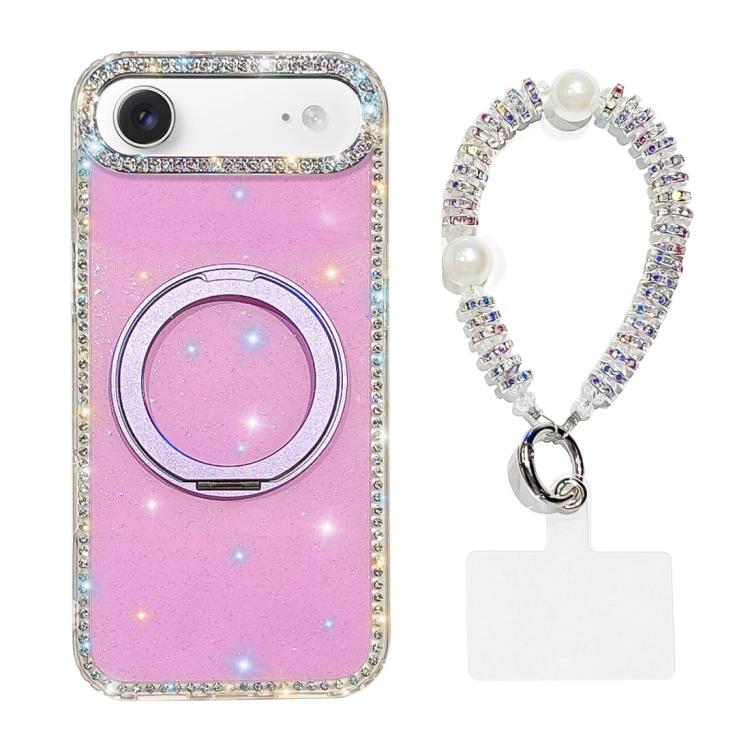 Custodia per telefono Diamond IMD con supporto magnetico in metallo e cinturino, rotazione a 360°., For iPhone Air, For iPhone 16 Pro Max