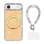 Custodia per telefono Diamond IMD con supporto magnetico in metallo e cinturino, rotazione a 360°., For iPhone Air, For iPhone 16 Pro Max