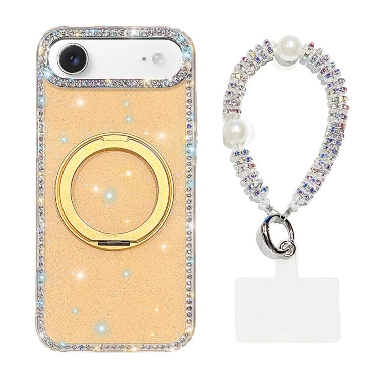 Custodia per telefono Diamond IMD con supporto magnetico in metallo e cinturino, rotazione a 360°., For iPhone Air, For iPhone 16 Pro Max