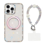 Custodia per telefono Diamond IMD con supporto magnetico in metallo e cinturino, rotazione a 360°., For iPhone 16 Pro, For iPhone 16