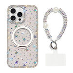 Custodia per telefono Diamond IMD con supporto magnetico in metallo e cinturino, rotazione a 360°., For iPhone 16 Pro, For iPhone 16