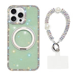 Custodia per telefono Diamond IMD con supporto magnetico in metallo e cinturino, rotazione a 360°., For iPhone 16 Pro, For iPhone 16