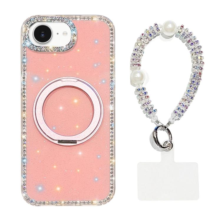 Custodia per telefono Diamond IMD con supporto magnetico in metallo e cinturino, rotazione a 360°., For iPhone 17e / 16e, For iPhone 17 Pro Max