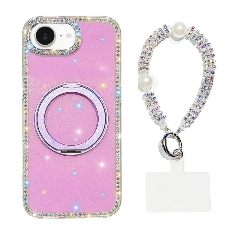 Custodia per telefono Diamond IMD con supporto magnetico in metallo e cinturino, rotazione a 360°., For iPhone 17e / 16e, For iPhone 17 Pro Max