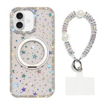 Custodia per telefono Diamond IMD con supporto magnetico in metallo e cinturino, rotazione a 360°., For iPhone 16 Pro, For iPhone 16