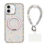 Custodia per telefono Diamond IMD con supporto magnetico in metallo e cinturino, rotazione a 360°., For iPhone 16 Pro, For iPhone 16