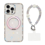 Custodia per telefono Diamond IMD con supporto magnetico in metallo e cinturino, rotazione a 360°., For iPhone 15 Pro Max, For iPhone 15 Pro