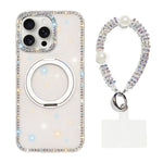 Custodia per telefono Diamond IMD con supporto magnetico in metallo e cinturino, rotazione a 360°., For iPhone 15 Pro Max, For iPhone 15 Pro