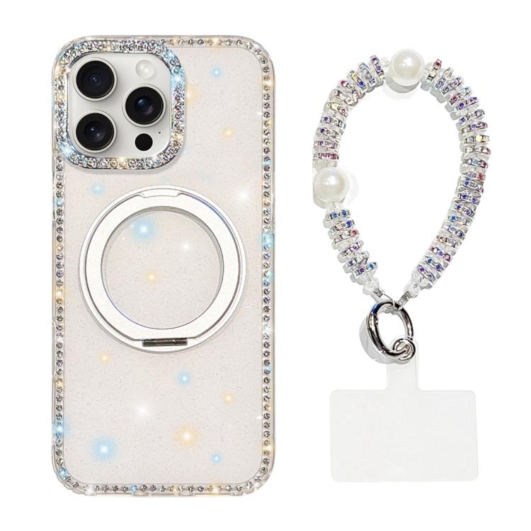 Custodia per telefono Diamond IMD con supporto magnetico in metallo e cinturino, rotazione a 360°., For iPhone 15 Pro Max, For iPhone 15 Pro