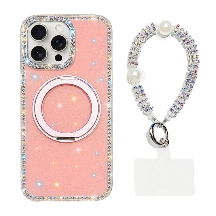 Custodia per telefono Diamond IMD con supporto magnetico in metallo e cinturino, rotazione a 360°., For iPhone 15 Pro Max, For iPhone 15 Pro
