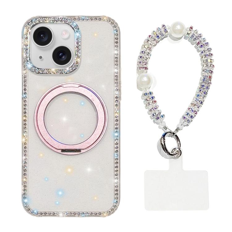 Custodia per telefono Diamond IMD con supporto magnetico in metallo e cinturino, rotazione a 360°., For iPhone 15, For iPhone 14