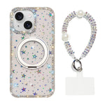 Custodia per telefono Diamond IMD con supporto magnetico in metallo e cinturino, rotazione a 360°., For iPhone 15, For iPhone 14