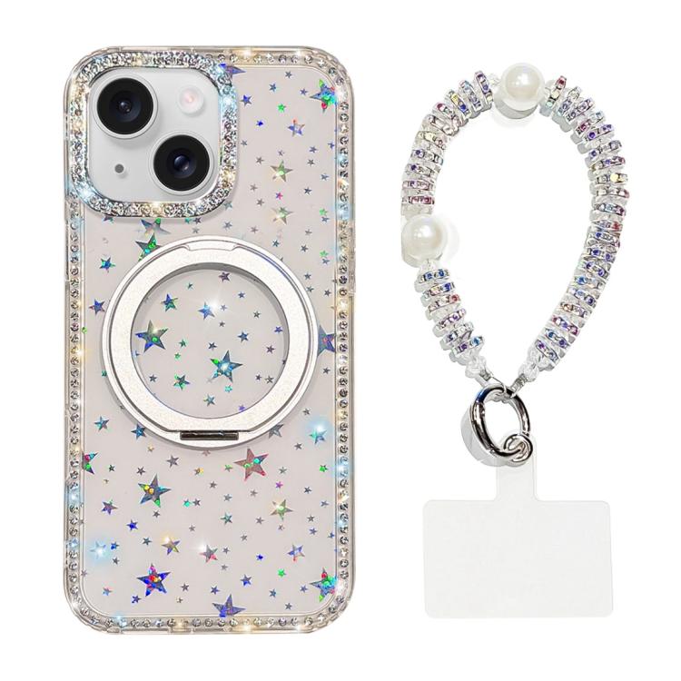 Custodia per telefono Diamond IMD con supporto magnetico in metallo e cinturino, rotazione a 360°., For iPhone 15, For iPhone 14