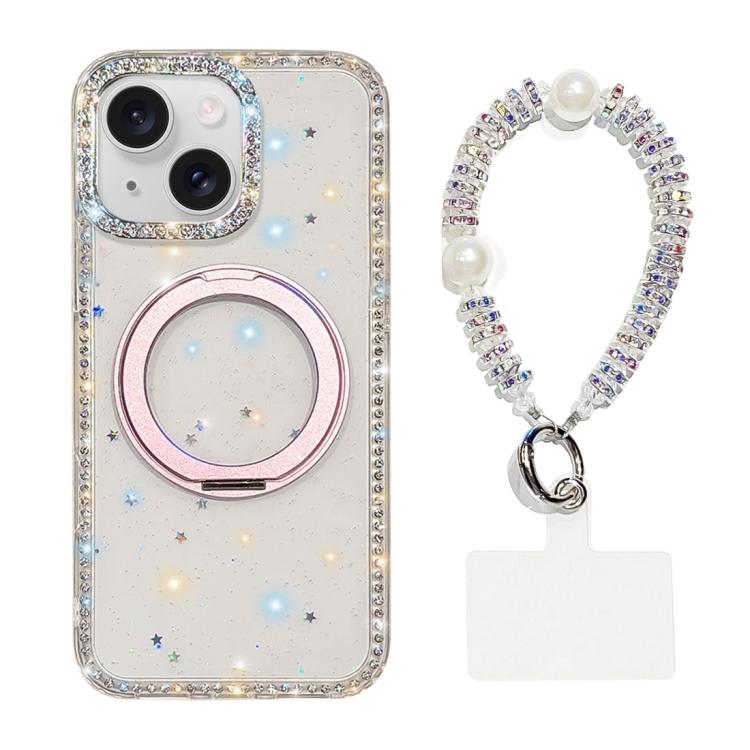 Custodia per telefono Diamond IMD con supporto magnetico in metallo e cinturino, rotazione a 360°., For iPhone 15, For iPhone 14