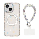 Custodia per telefono Diamond IMD con supporto magnetico in metallo e cinturino, rotazione a 360°., For iPhone 15, For iPhone 14
