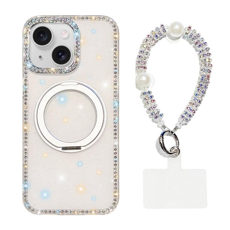 Custodia per telefono Diamond IMD con supporto magnetico in metallo e cinturino, rotazione a 360°., For iPhone 15, For iPhone 14