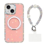Custodia per telefono Diamond IMD con supporto magnetico in metallo e cinturino, rotazione a 360°., For iPhone 15, For iPhone 14