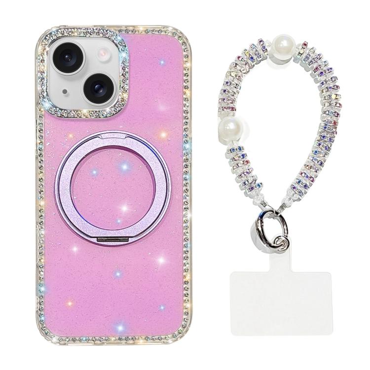Custodia per telefono Diamond IMD con supporto magnetico in metallo e cinturino, rotazione a 360°., For iPhone 15, For iPhone 14