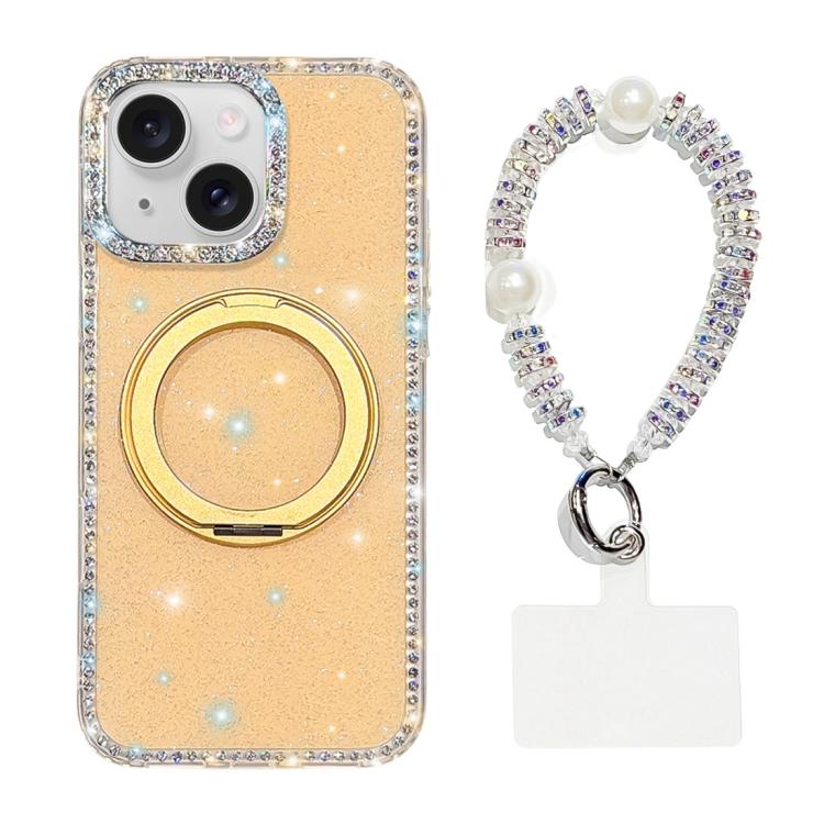 Custodia per telefono Diamond IMD con supporto magnetico in metallo e cinturino, rotazione a 360°., For iPhone 15, For iPhone 14